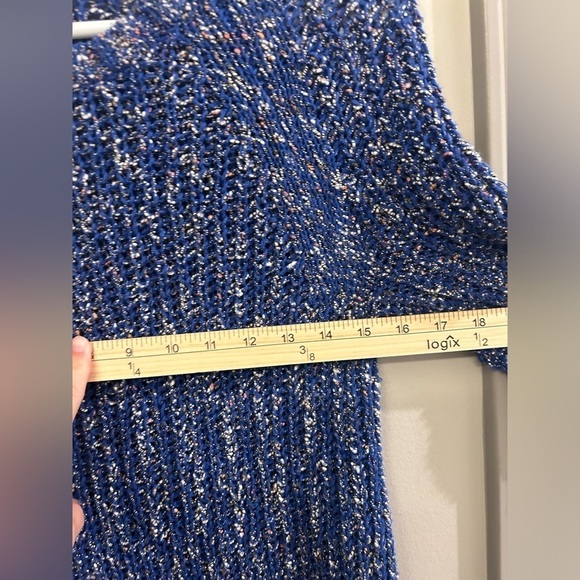Talbots Open Knit Sweater Medium Petite Blue - Picture 8 of 9